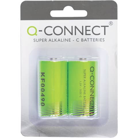 Batteria alcalina Q-Connect Baby/LR14 C 1,5 V conf.2 - KF00490